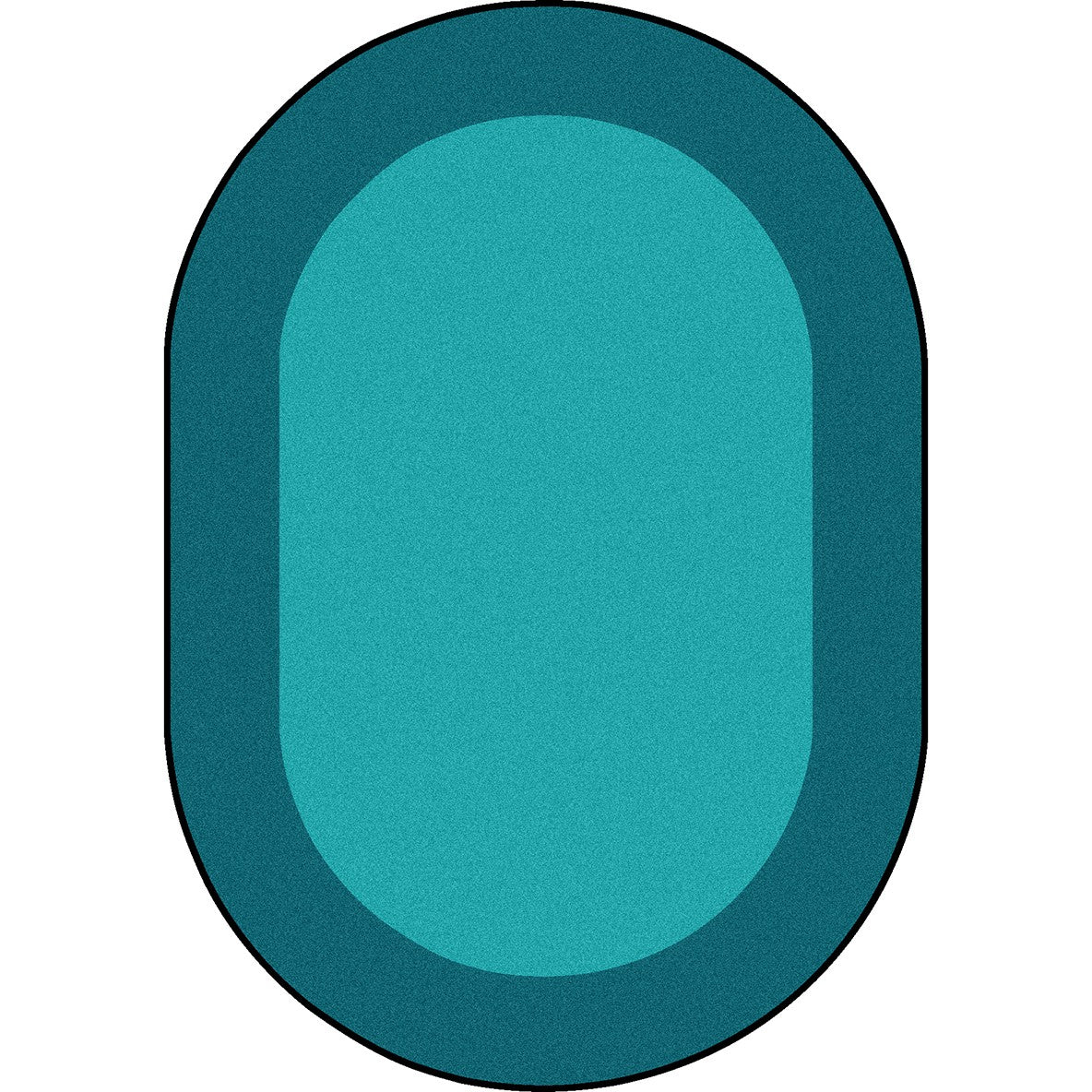 All Around 10'9" x 13'2" Oval area rug in color Teal