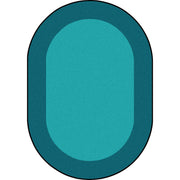 All Around 10'9" x 13'2" Oval area rug in color Teal