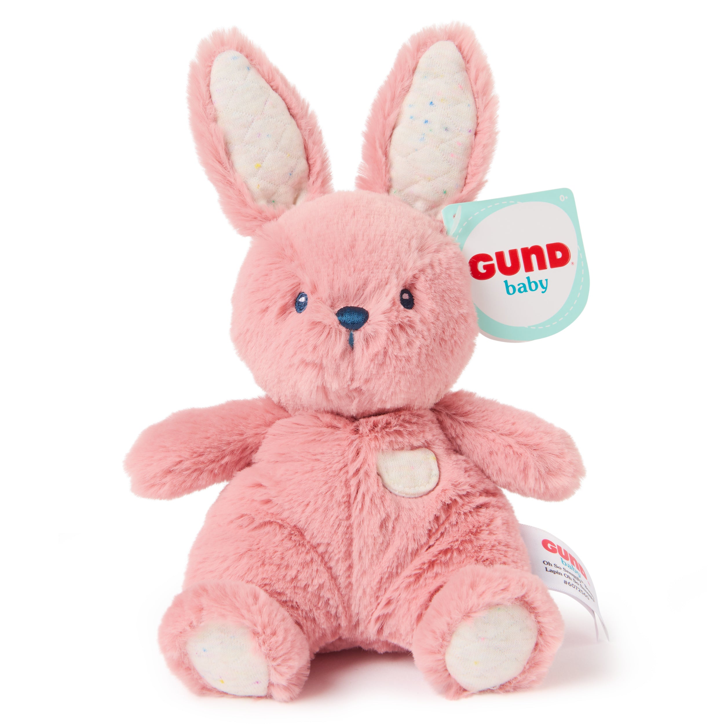 Baby GUND Oh So Snuggly Littles Bunny Rabbit, Small Stuffed Animals, Bunny Stuffed Animal, Plush Toys for Infants and Toddlers, Pink, 7”