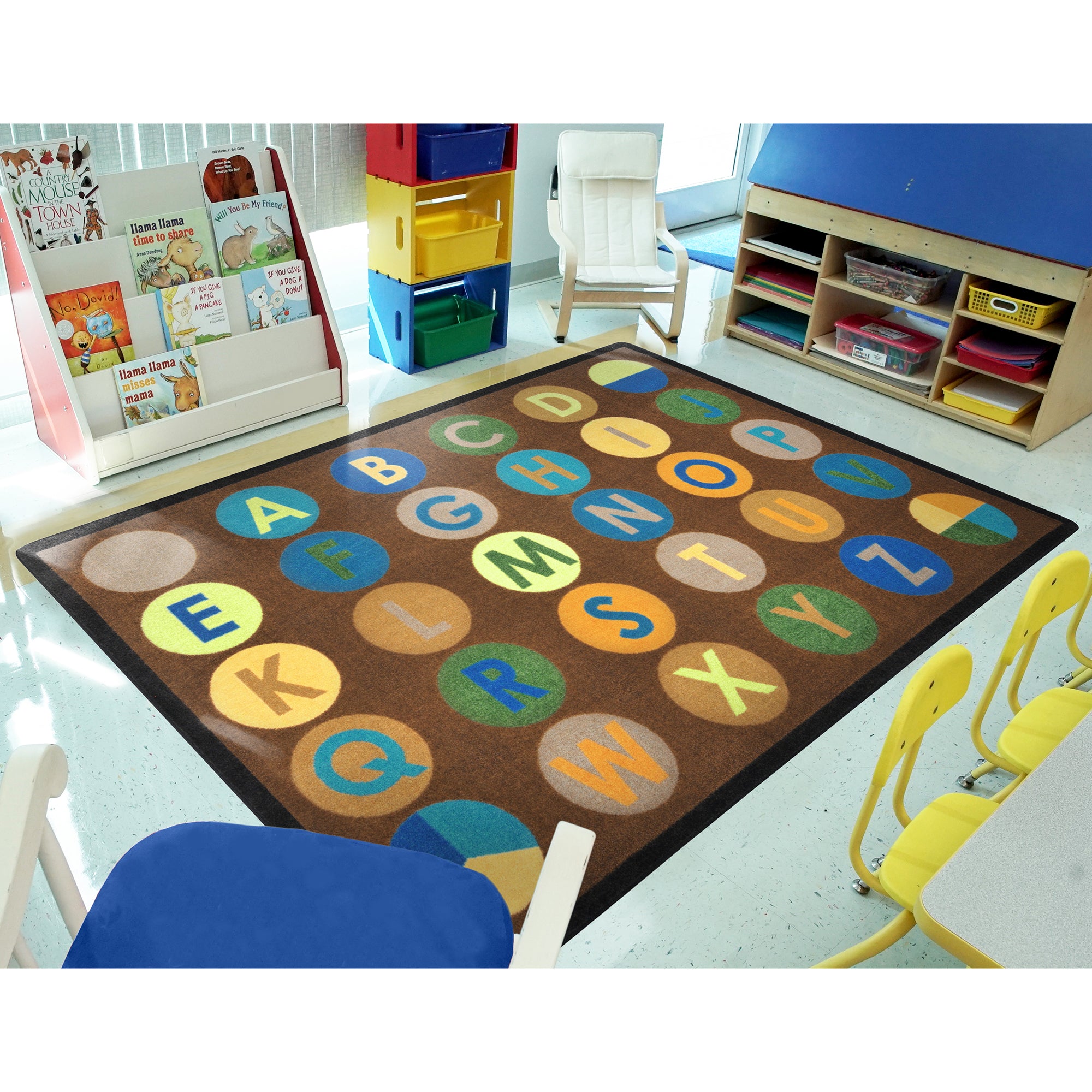 Alpha-Dots 5'4" x 7'8" area rug in color Earthtone
