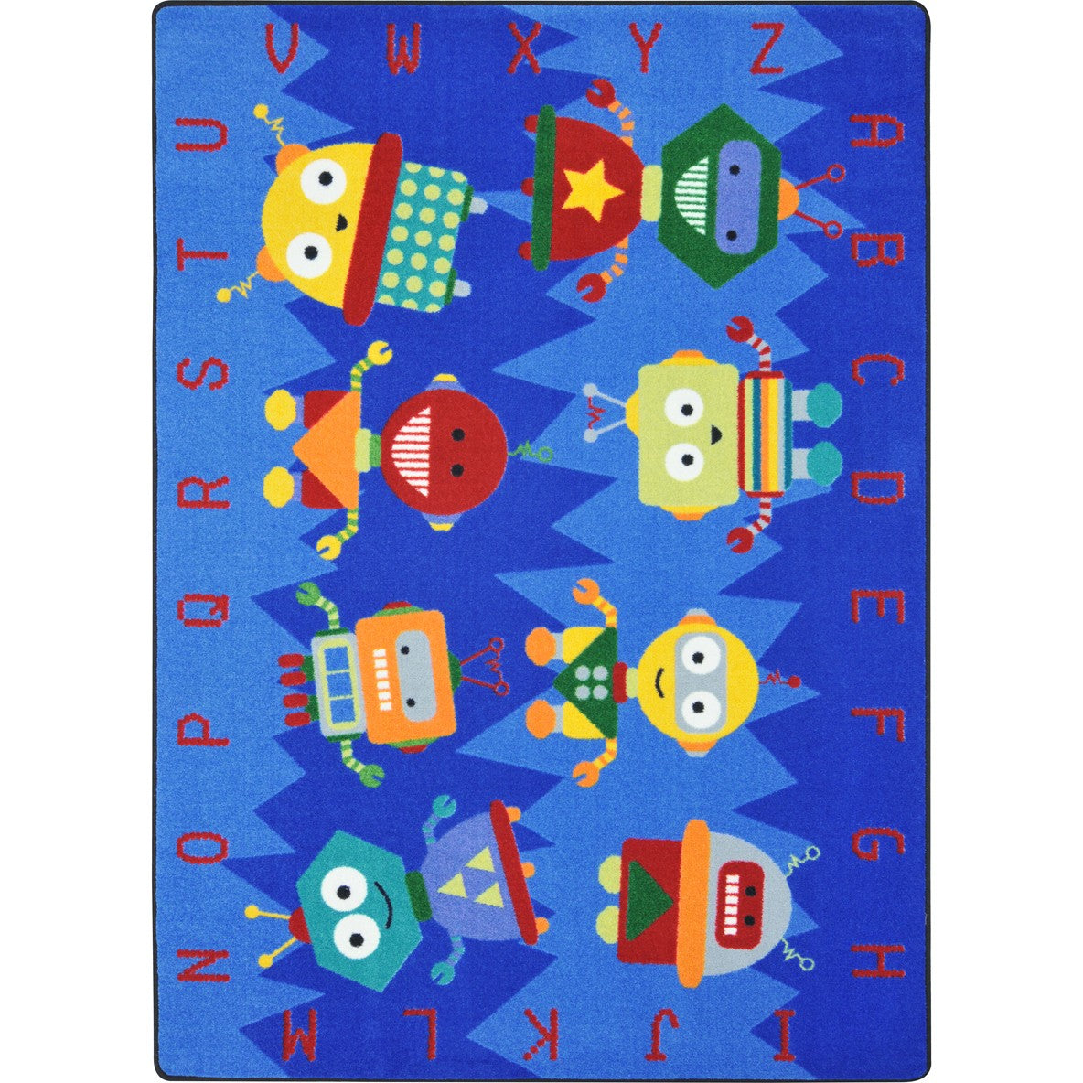 Alphabet Bots 10'9" x 13'2" area rug in color Multi