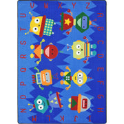 Alphabet Bots 7'8" x 10'9" area rug in color Multi