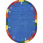 Alphabet Braid 3'10" x 5'4" Oval area rug in color Multi