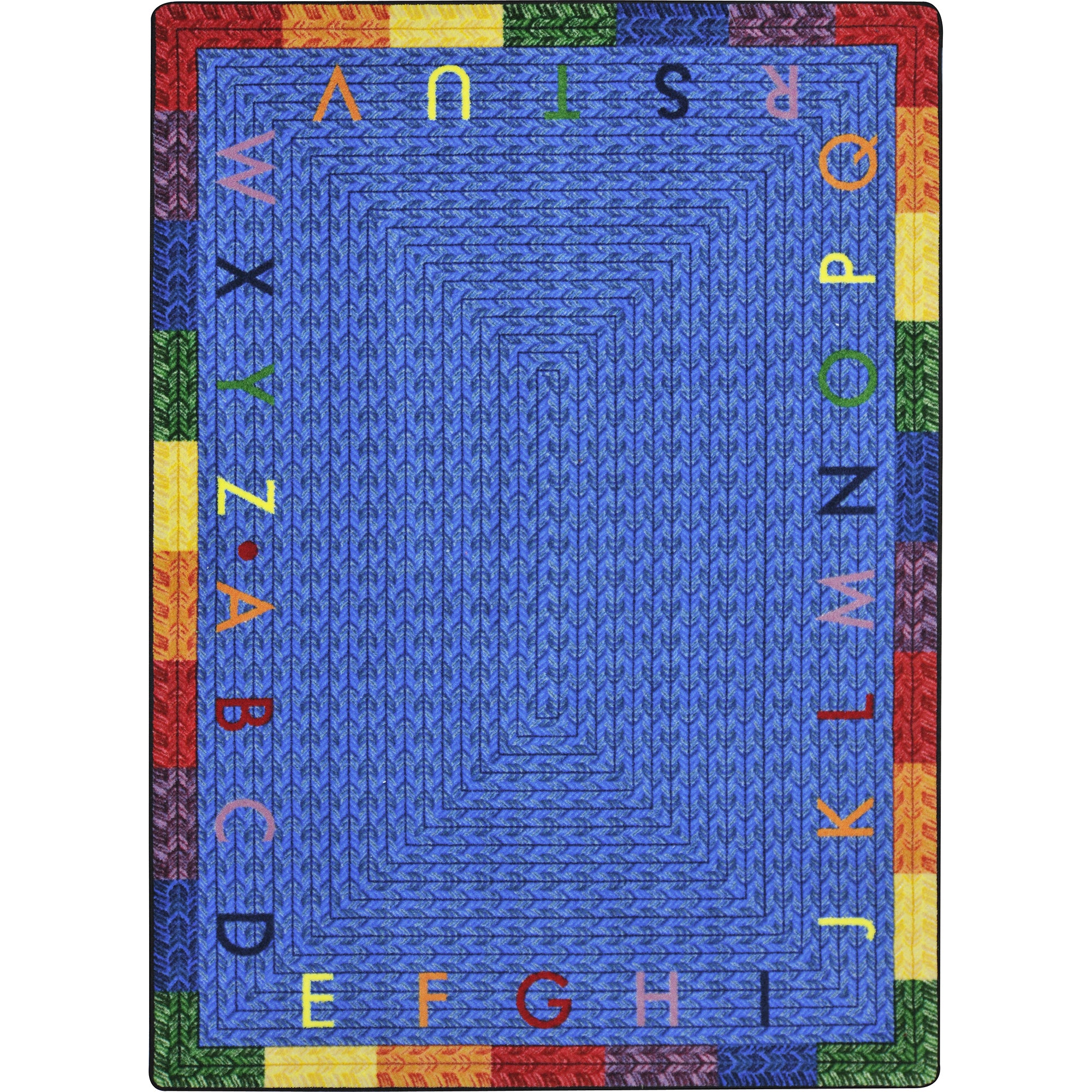 Alphabet Braid 7'8" x 10'9" area rug in color Multi