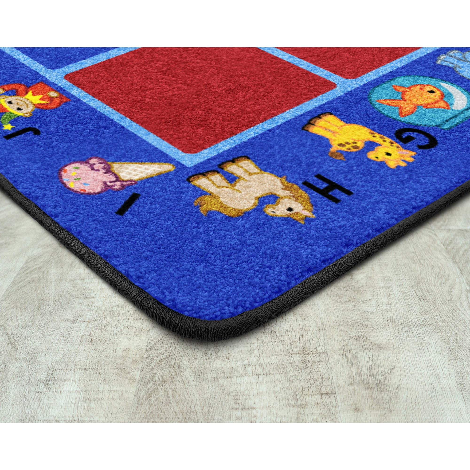 Alphabet Phonics 10'9" x 13'2" area rug in color Blue