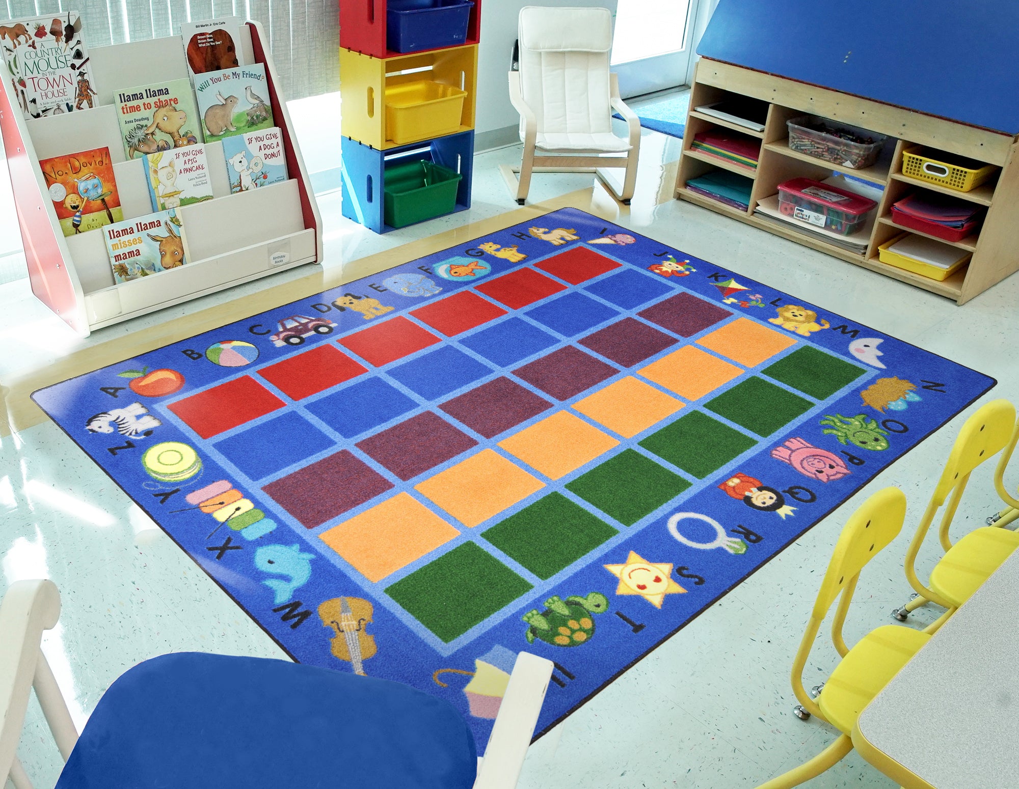 Alphabet Phonics 10'9" x 13'2" area rug in color Blue