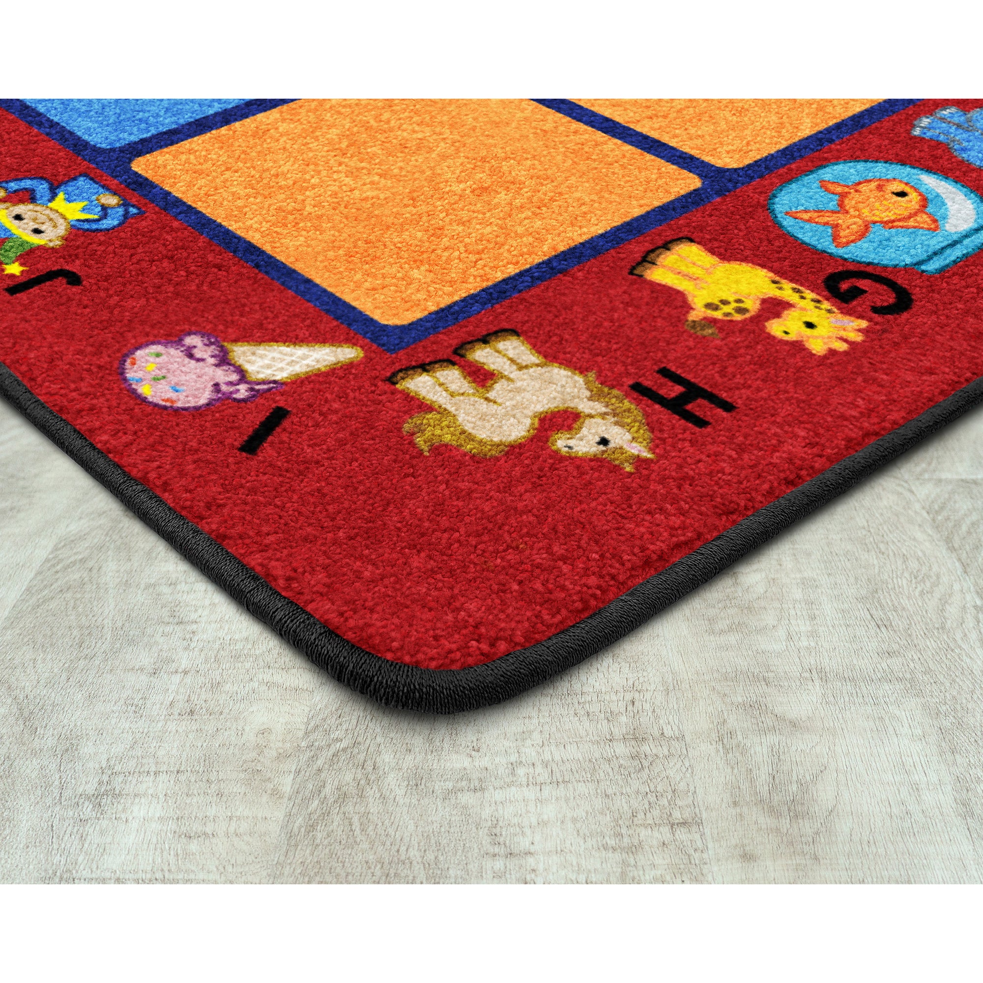 Alphabet Phonics 10'9" x 13'2" area rug in color Red