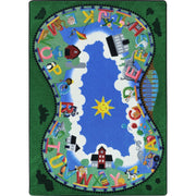 Alphabet Railway 7'8" x 10'9" area rug in color Multi