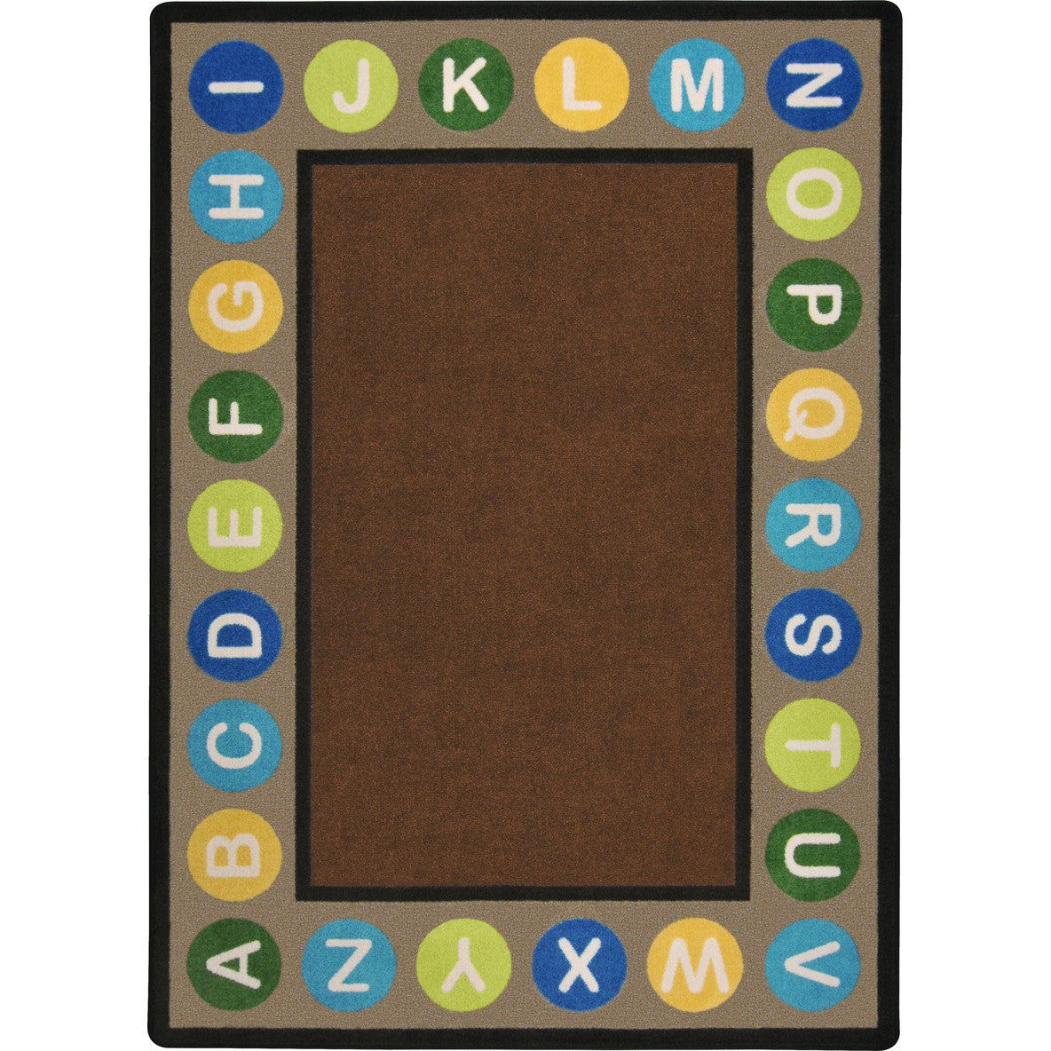 Alphabet Spots 10'9" x 13'2" area rug in color Earthtone