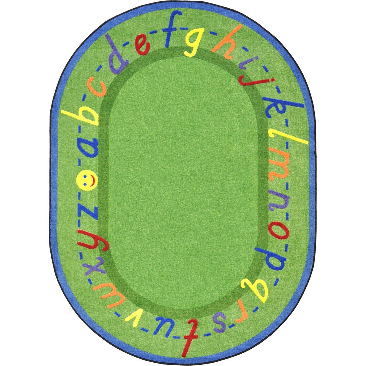 AlphaScript 7'8" x 10'9" Oval area rug in color Green