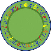 AlphaScript 7'7" Round area rug in color Green