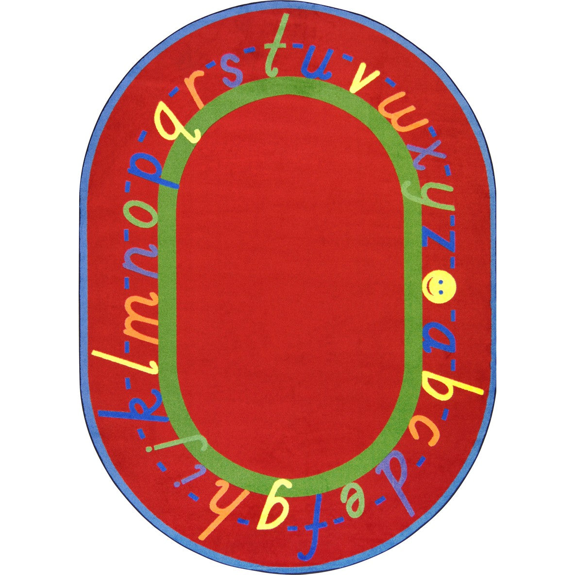 AlphaScript 7'8" x 10'9" Oval area rug in color Red