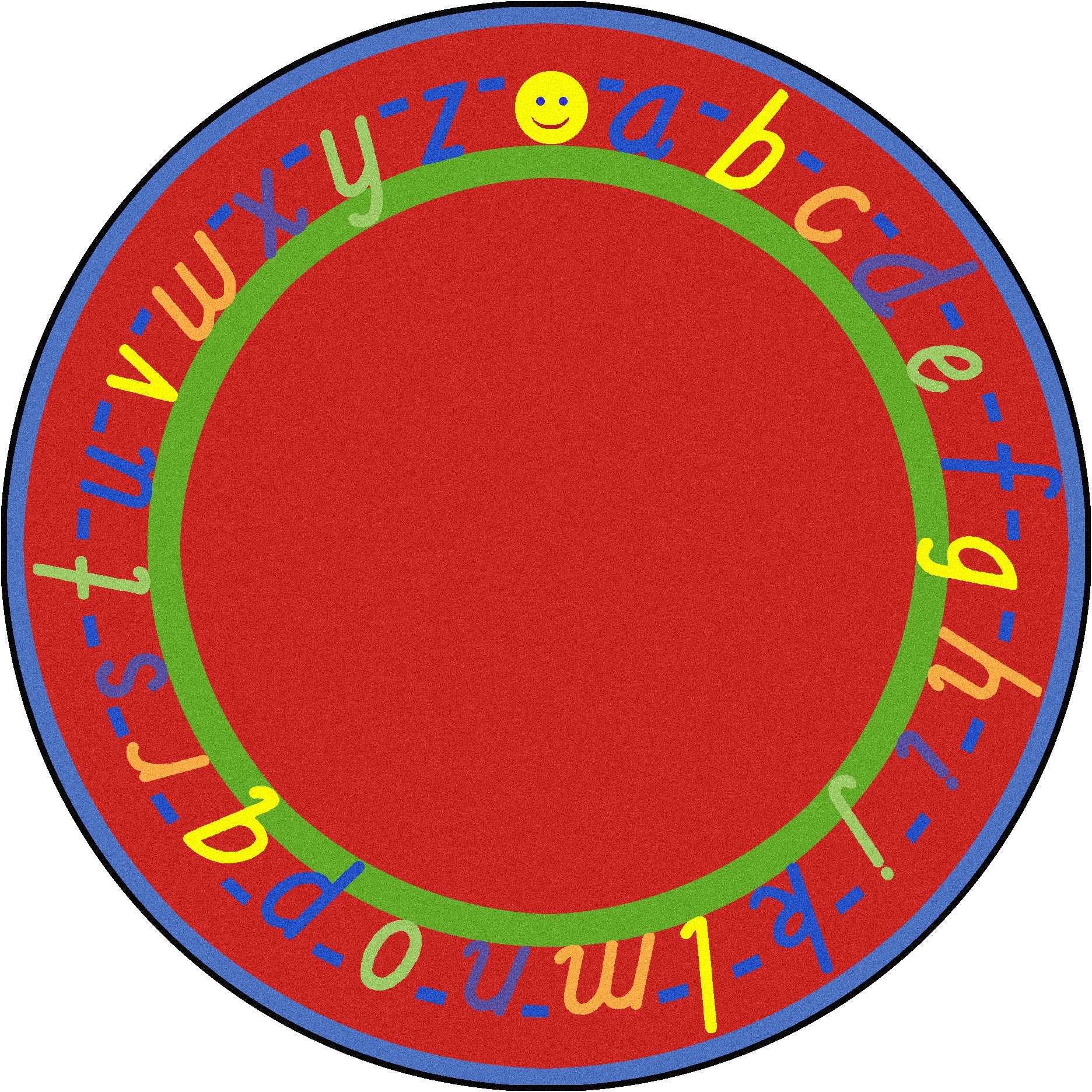 AlphaScript 7'7" Round area rug in color Red