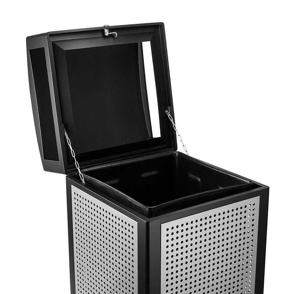 Alpine Industries 40 Gal. All-Weather Outdoor Commercial Trash Can with Lid 2 Pack