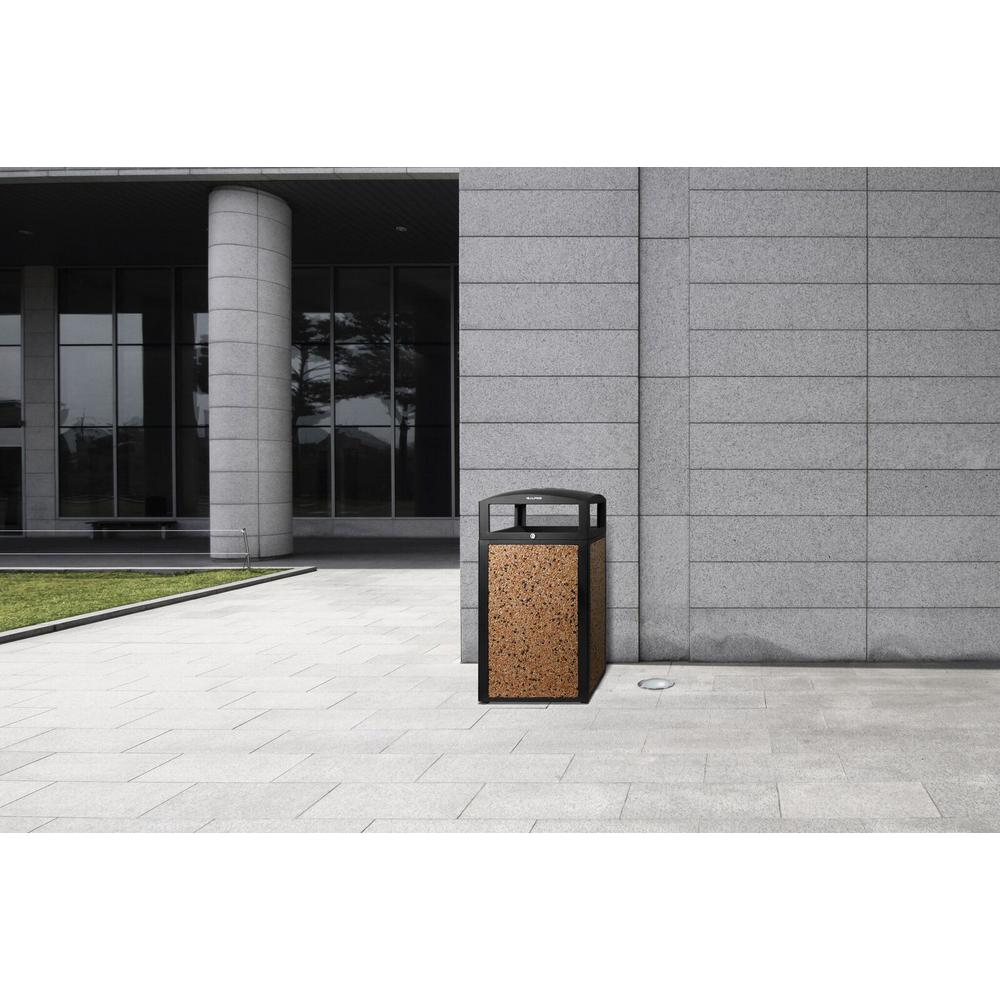 Alpine Industries Rugged 40-Gallon All-Weather Trash Containers with Stone Panels