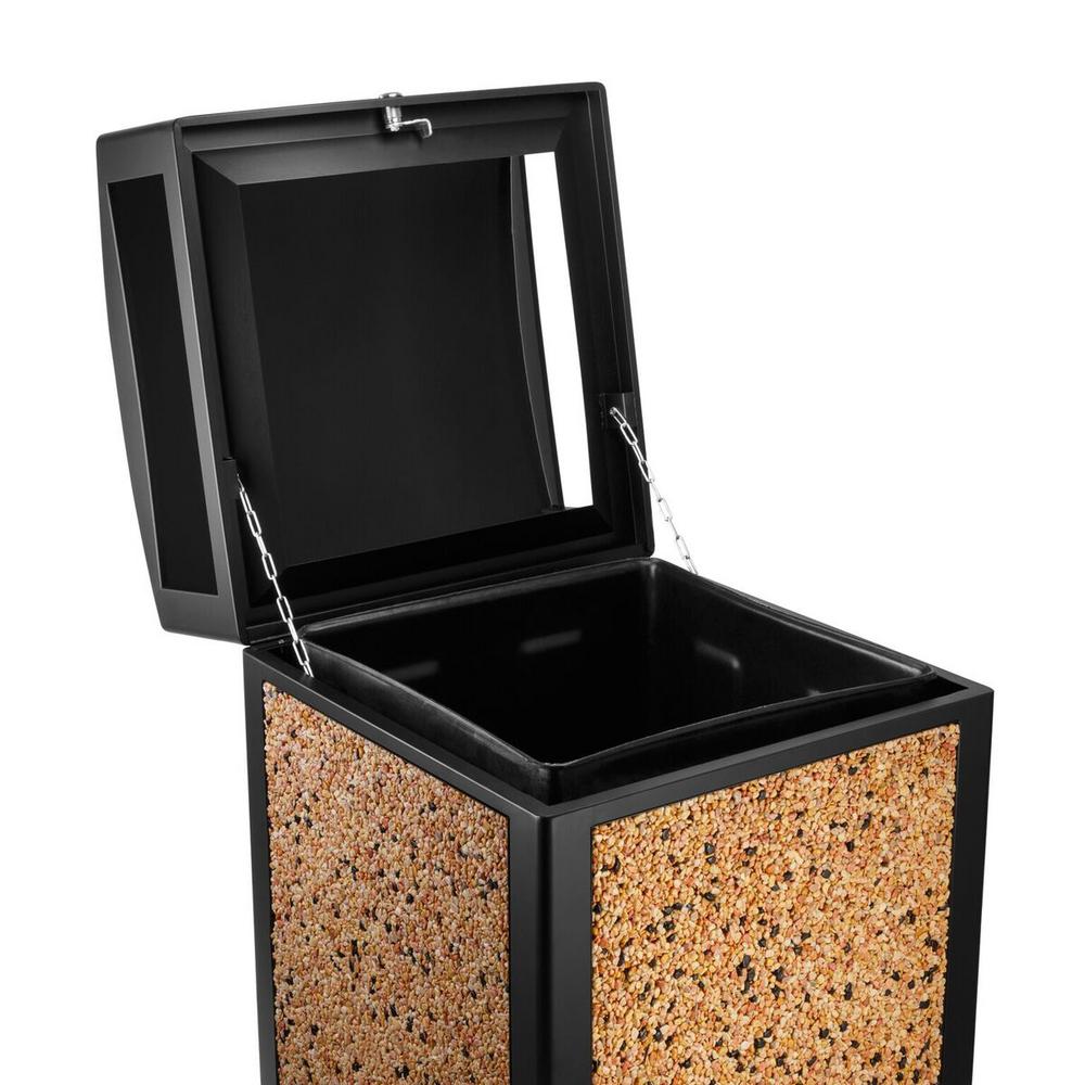 Alpine Industries Rugged 40-Gallon All-Weather Trash Containers with Stone Panels