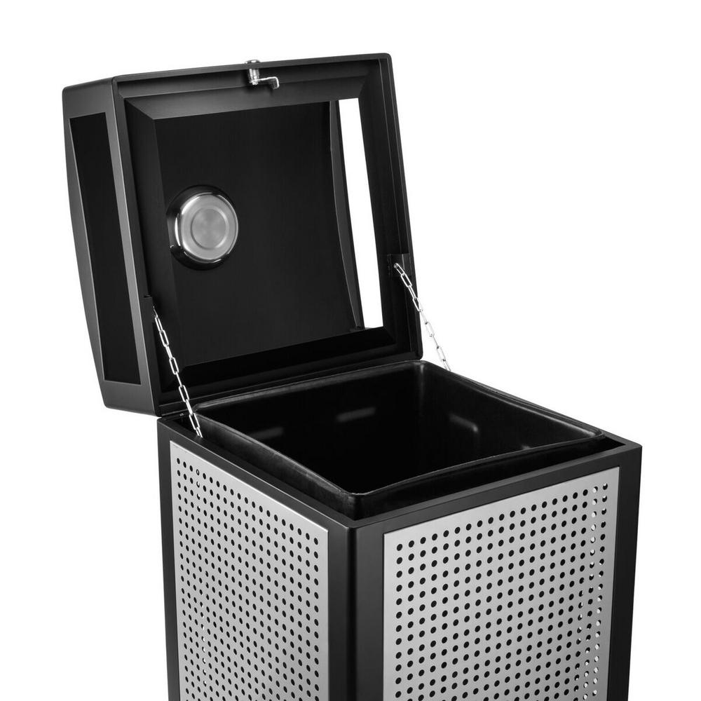 Alpine Industries Rugged 40-Gallon All-Weather Trash Containers with Steel Panels and Ash Tray