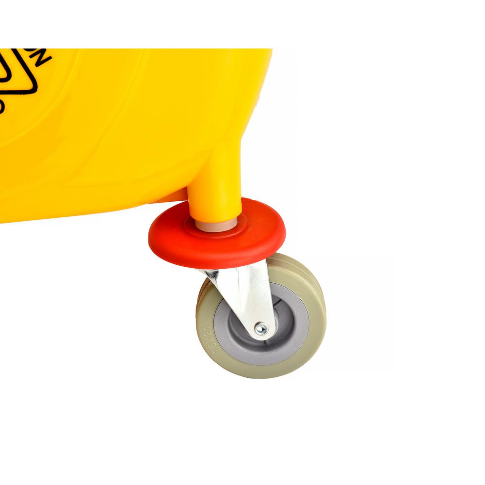 36 Qt. Yellow PVC Mop Bucket with Side Wringer 2 Pack