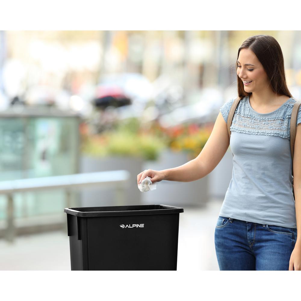 23 Gal. Black Waste Basket Commercial Trash Can 3 Pack
