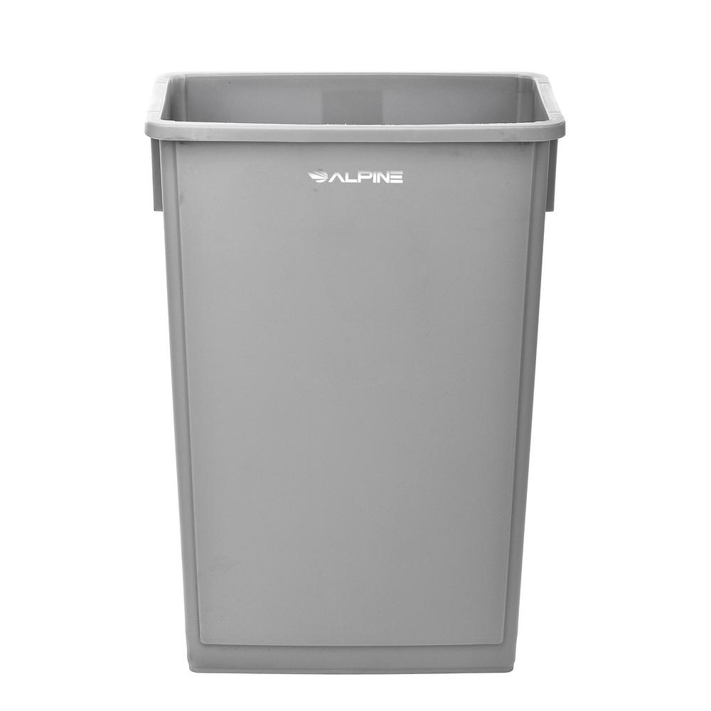 23 Gal. Gray Waste Basket Commercial Trash Can 3 Pack