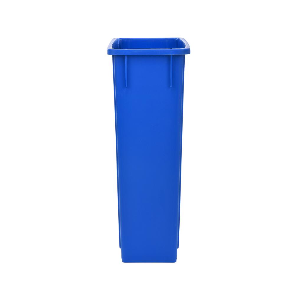 Blue Trash Can Recycle Bin and Drop Slot Lid