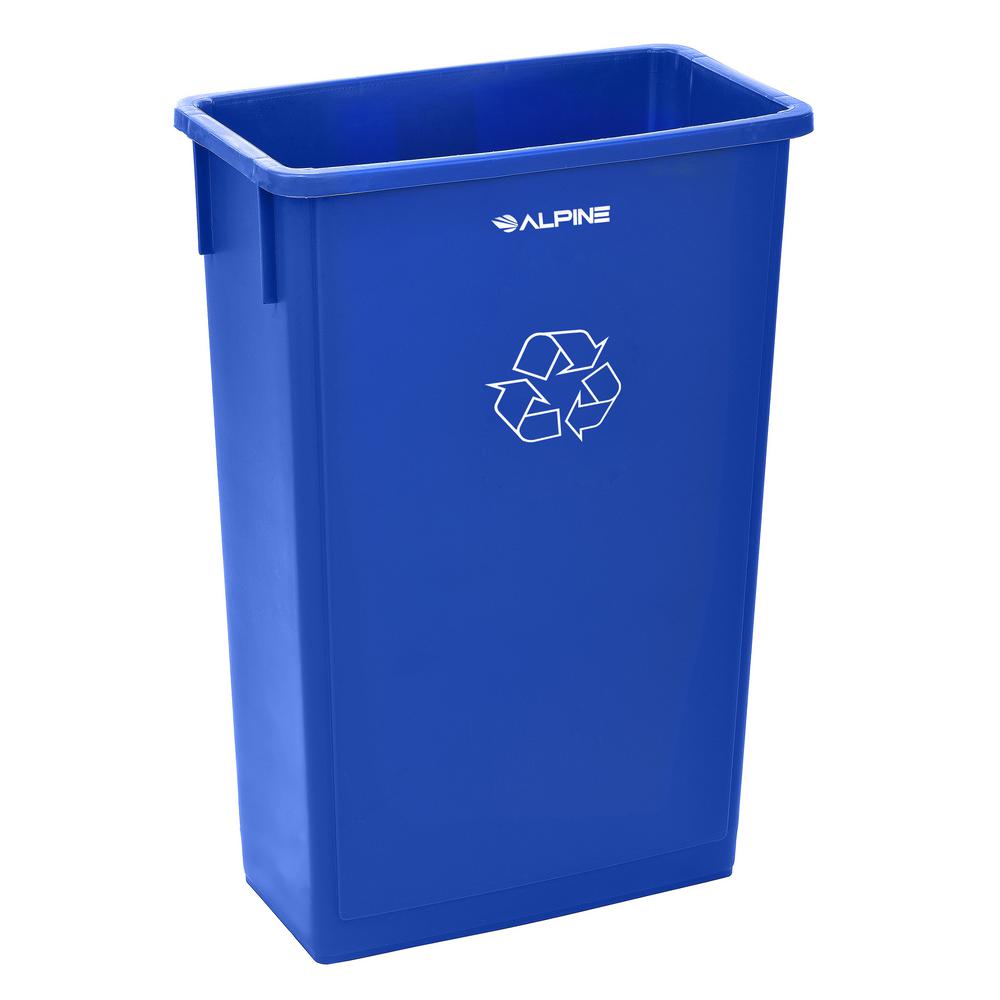 23 Gal. Blue Indoor Trash Container Recycling Bin 3 Pack