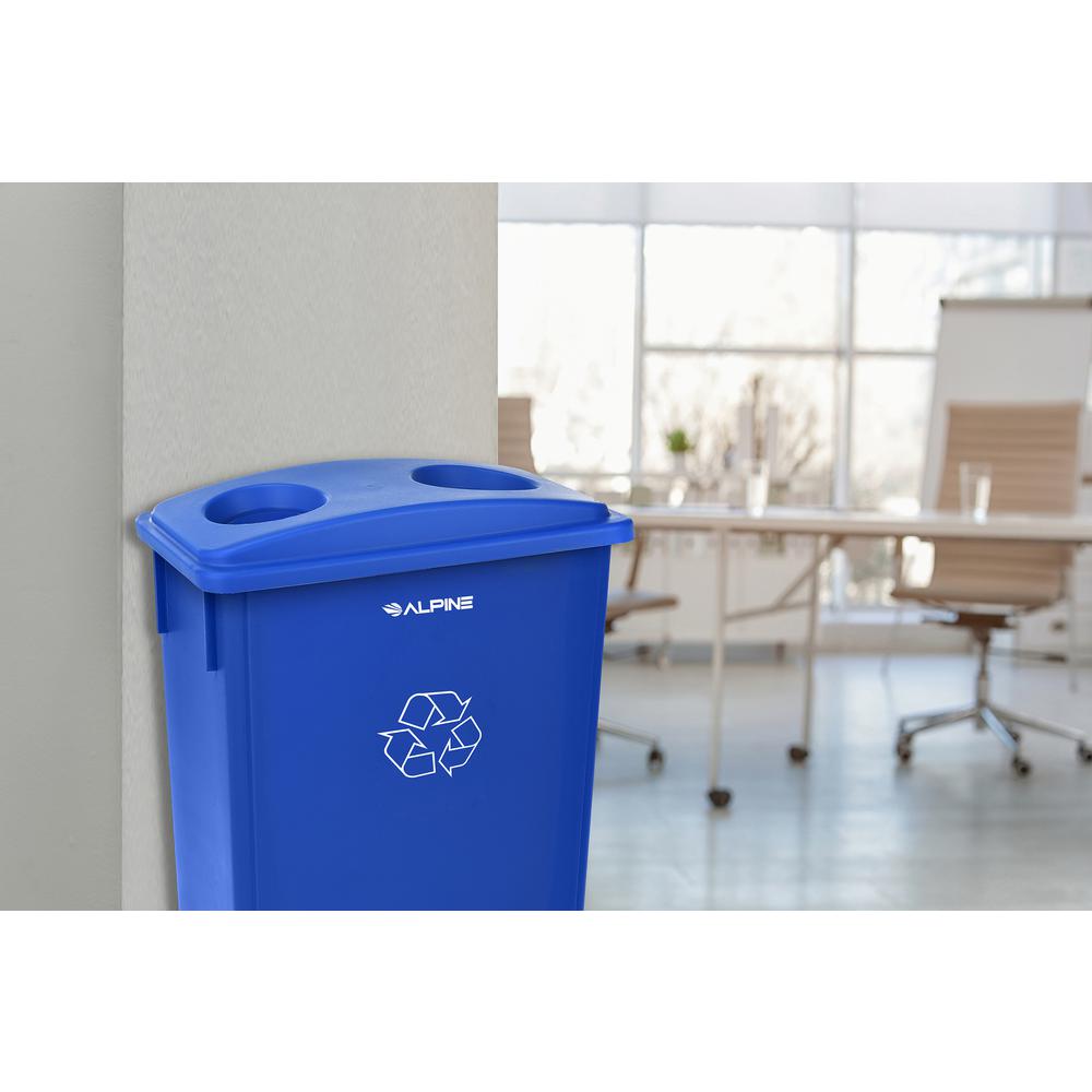 23 Gal. Blue Indoor Trash Container Recycling Bin 3 Pack