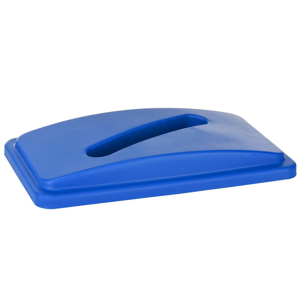 23 Gal. Blue Rectangular Trash Can and Paper Recycling Lid