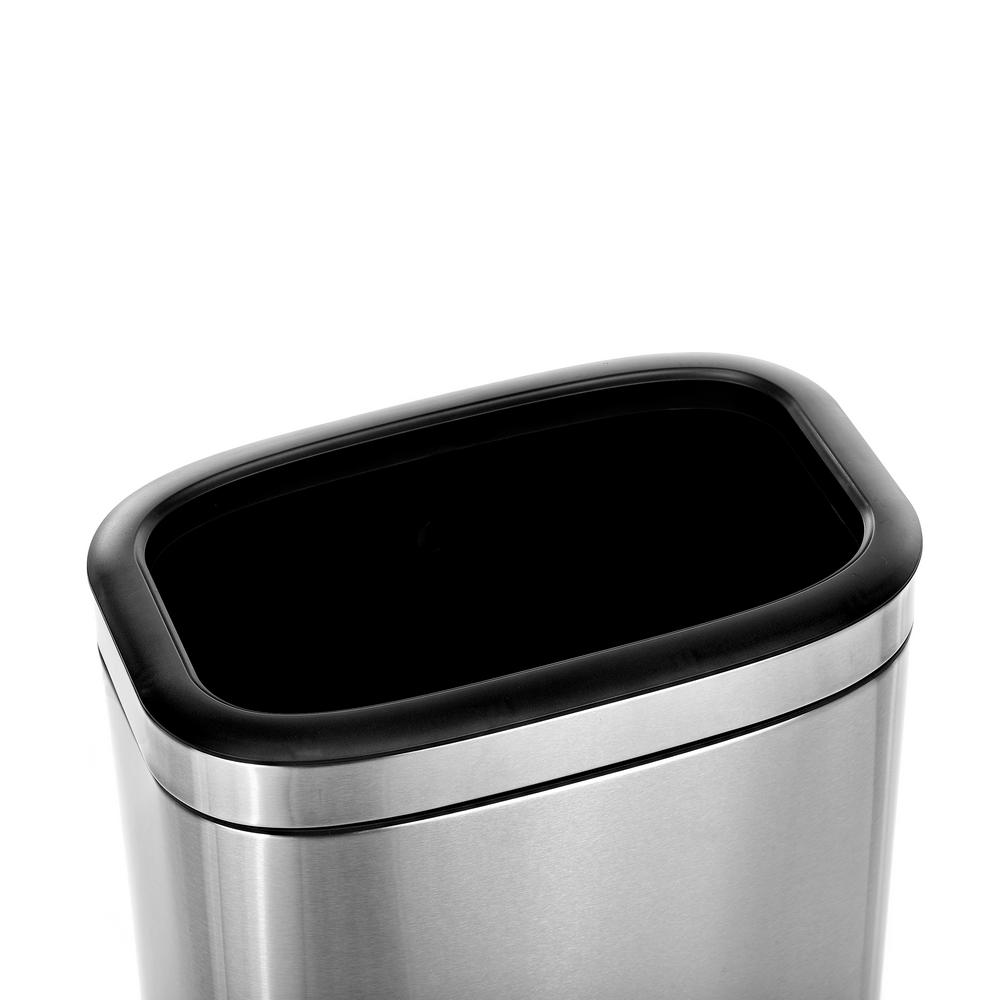 Alpine Industries 20 L / 5.3 Gal Gal Stainless Steel Slim Open Trash Can, Brushed Stainless Steel