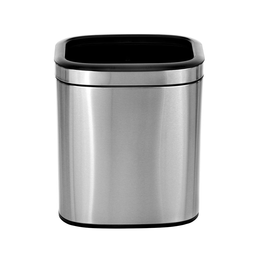 Alpine Industries 20 L / 5.3 Gal Gal Stainless Steel Slim Open Trash Can, Brushed Stainless Steel