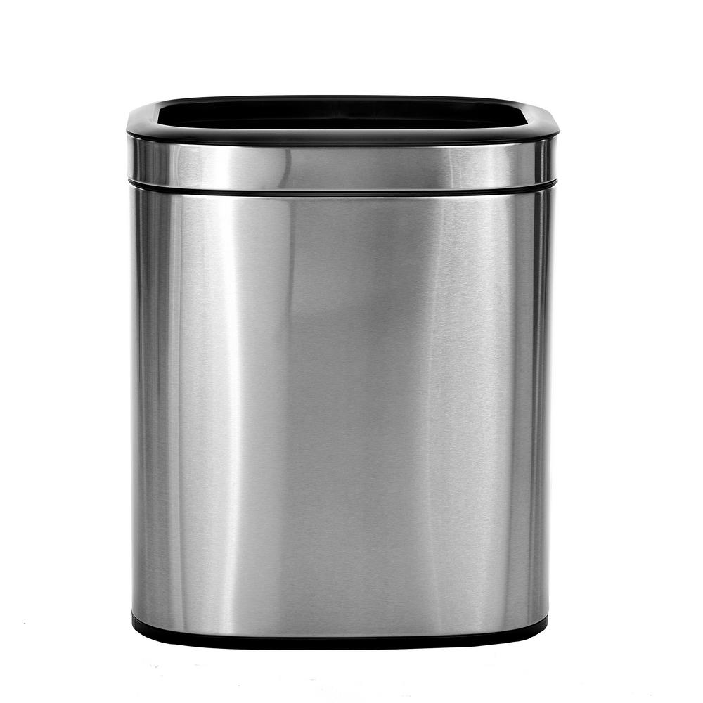 Alpine Industries 20 L / 5.3 Gal Gal Stainless Steel Slim Open Trash Can, Brushed Stainless Steel