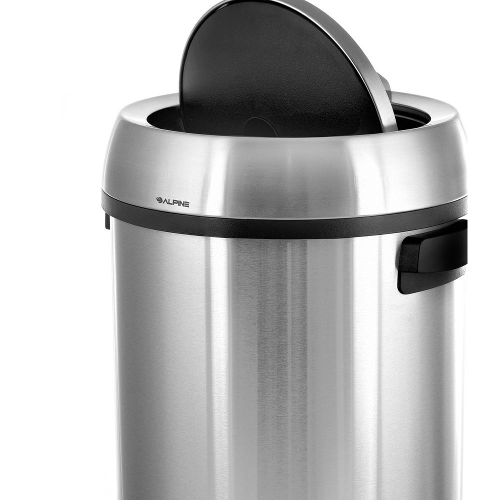 17 Gal. Stainless Steel Commercial Trash Can with Swing Lid 2 Pack