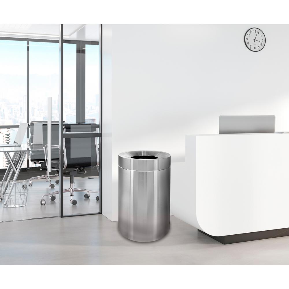 Alpine Industries 50 Gal. Stainless Steel Commercial Indoor Trash Can 2 Pack