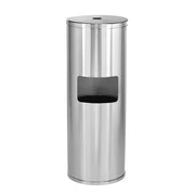 Floor Stand Wipe Dispenser, with High Capacity Built-in Trash Can, Stainless Steel