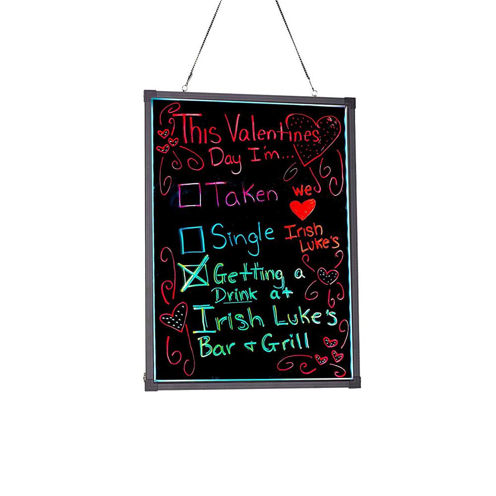 LED Illuminated Hanging Message Writing Board 20 x 28