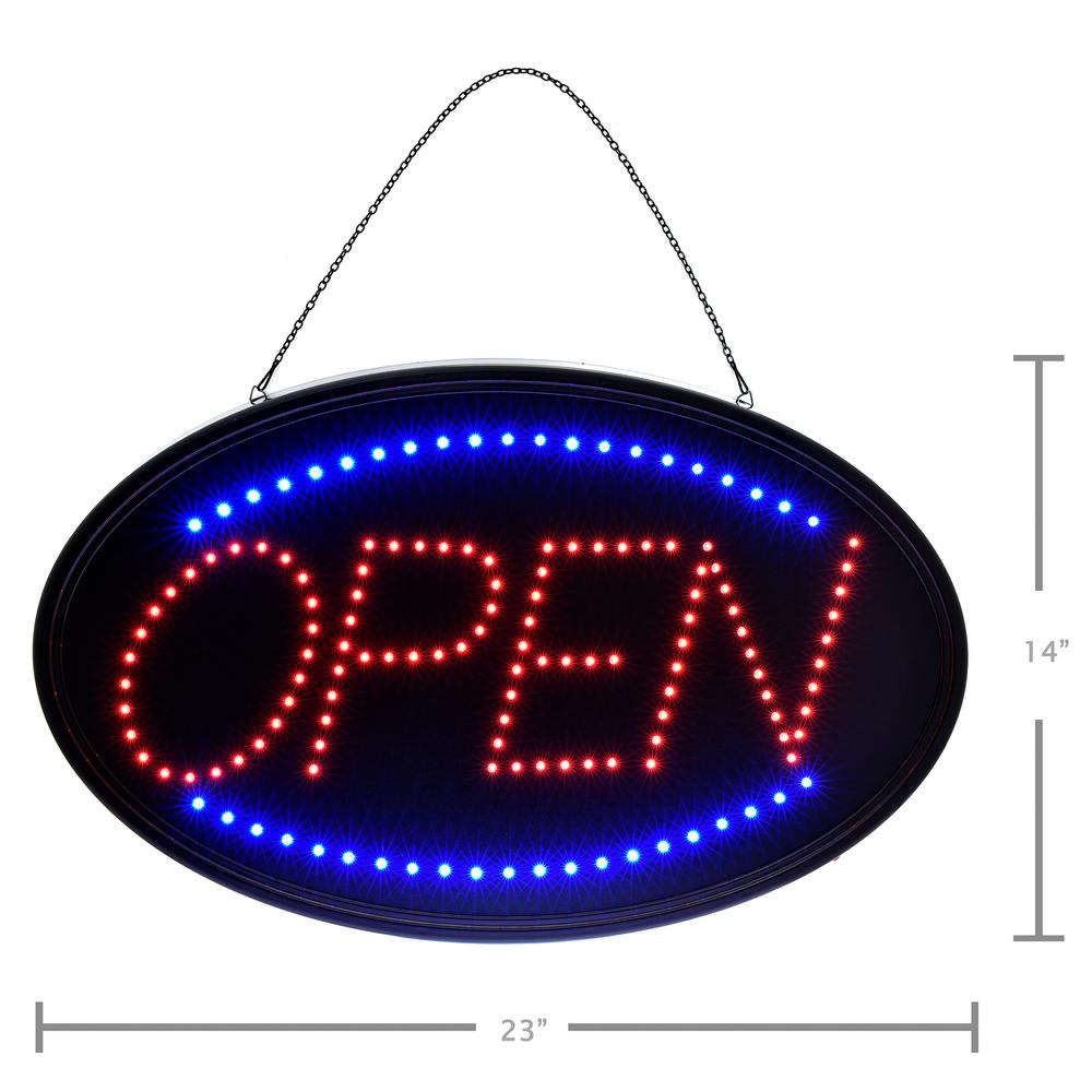 23 in. x 14 in. LED Oval Open Sign 2 Pack