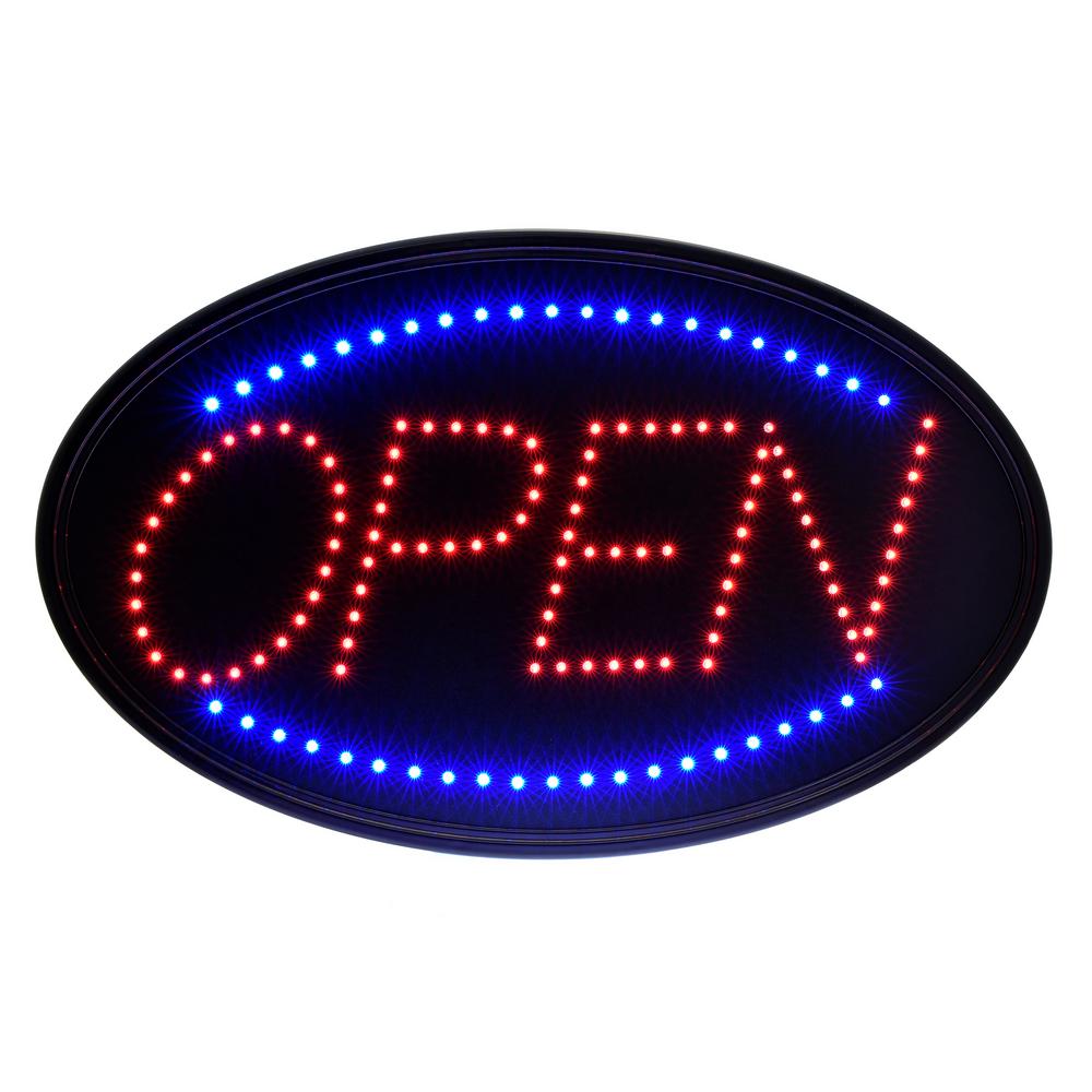 23 in. x 14 in. LED Oval Open Sign 2 Pack