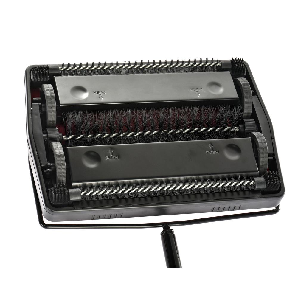 Alpine Industries Triple Brush Floor and Carpet Sweeper, Red