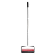 Alpine Industries Triple Brush Floor and Carpet Sweeper, Red