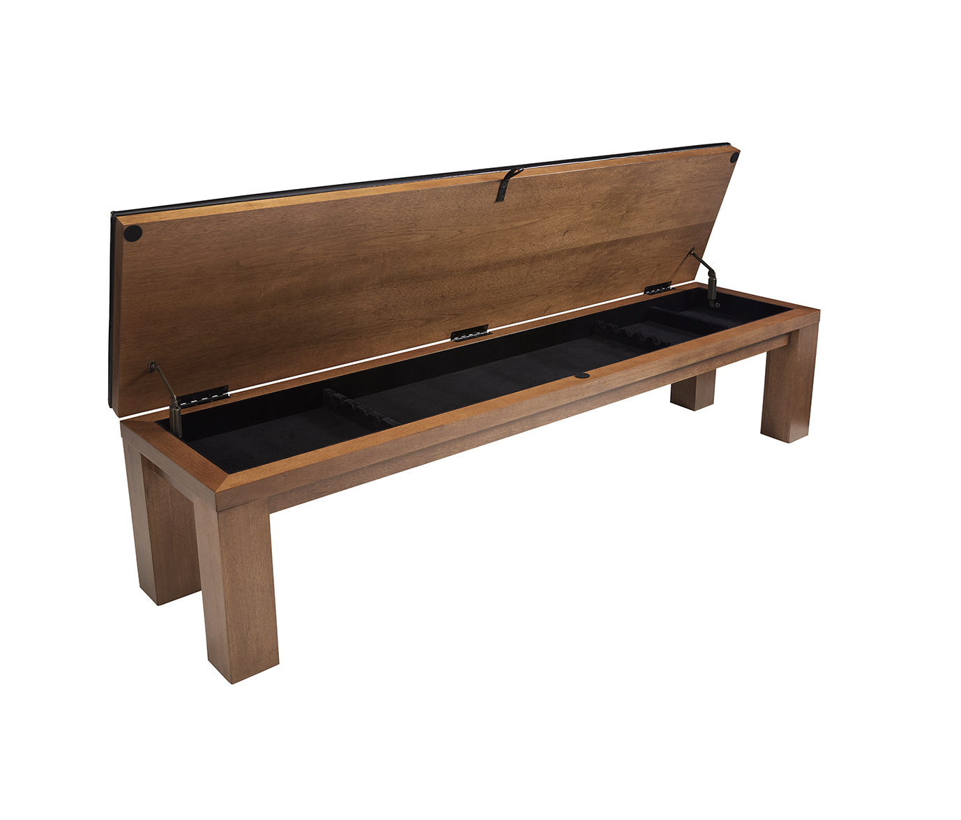 American Heritage® Alta Multi-functional Storage Bench, Brushed Walnut (does not include cues and balls)