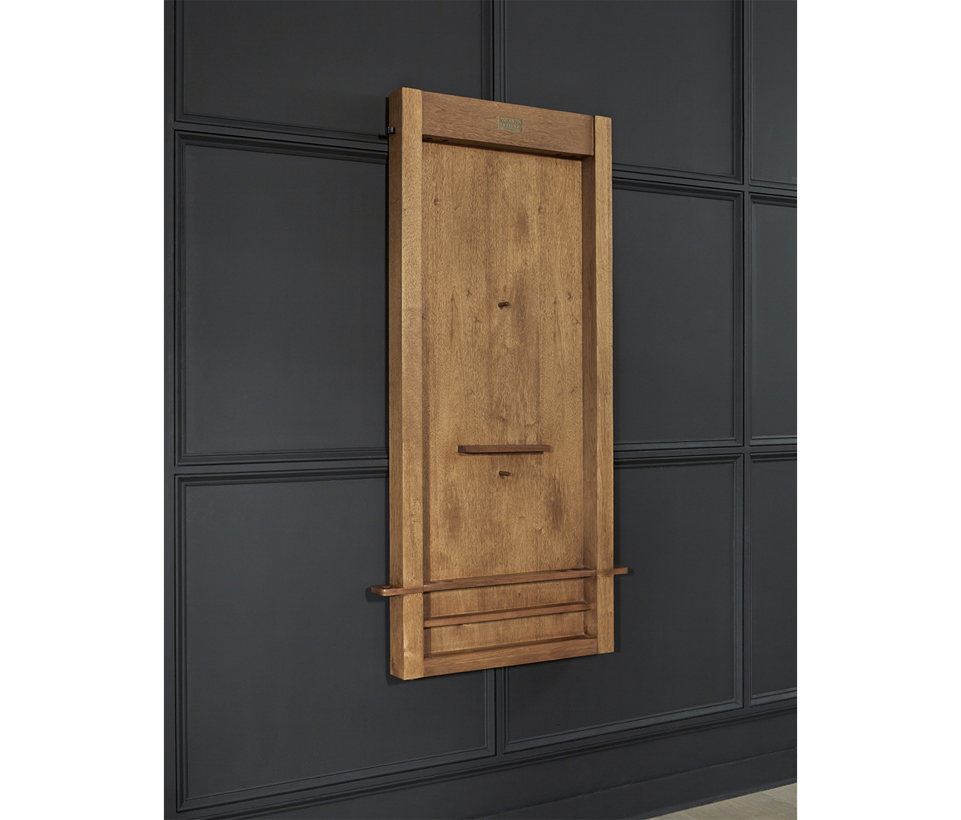 American Heritage® Alta 6-Cue Wall Mounted Cue Rack , Brushed Walnut (cues and balls not included)