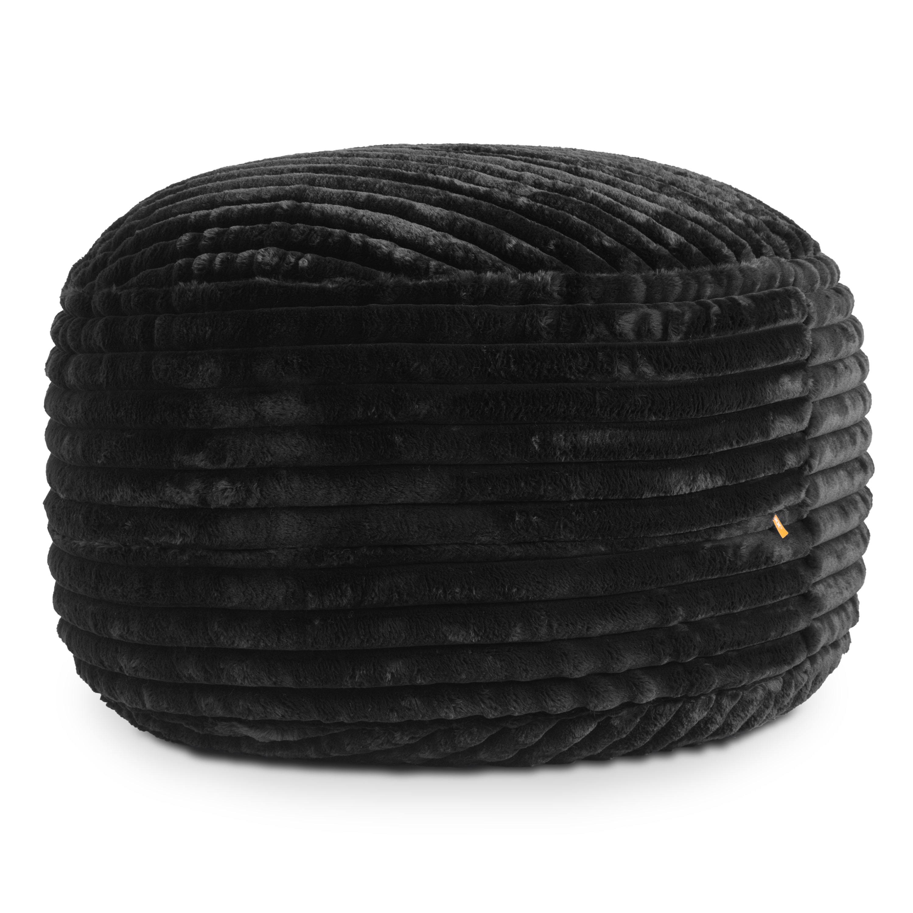 Jaxx Saxx 4ft - Large Round Bean Bag for Adults - Made in the USA - Luxuriously Soft Plush Faux Fur, Midnight Blue