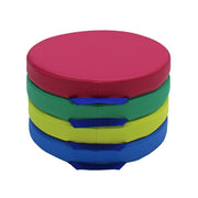 SoftScape 15" Round Floor Cushions, 4-Piece - Lime/Raspberry
