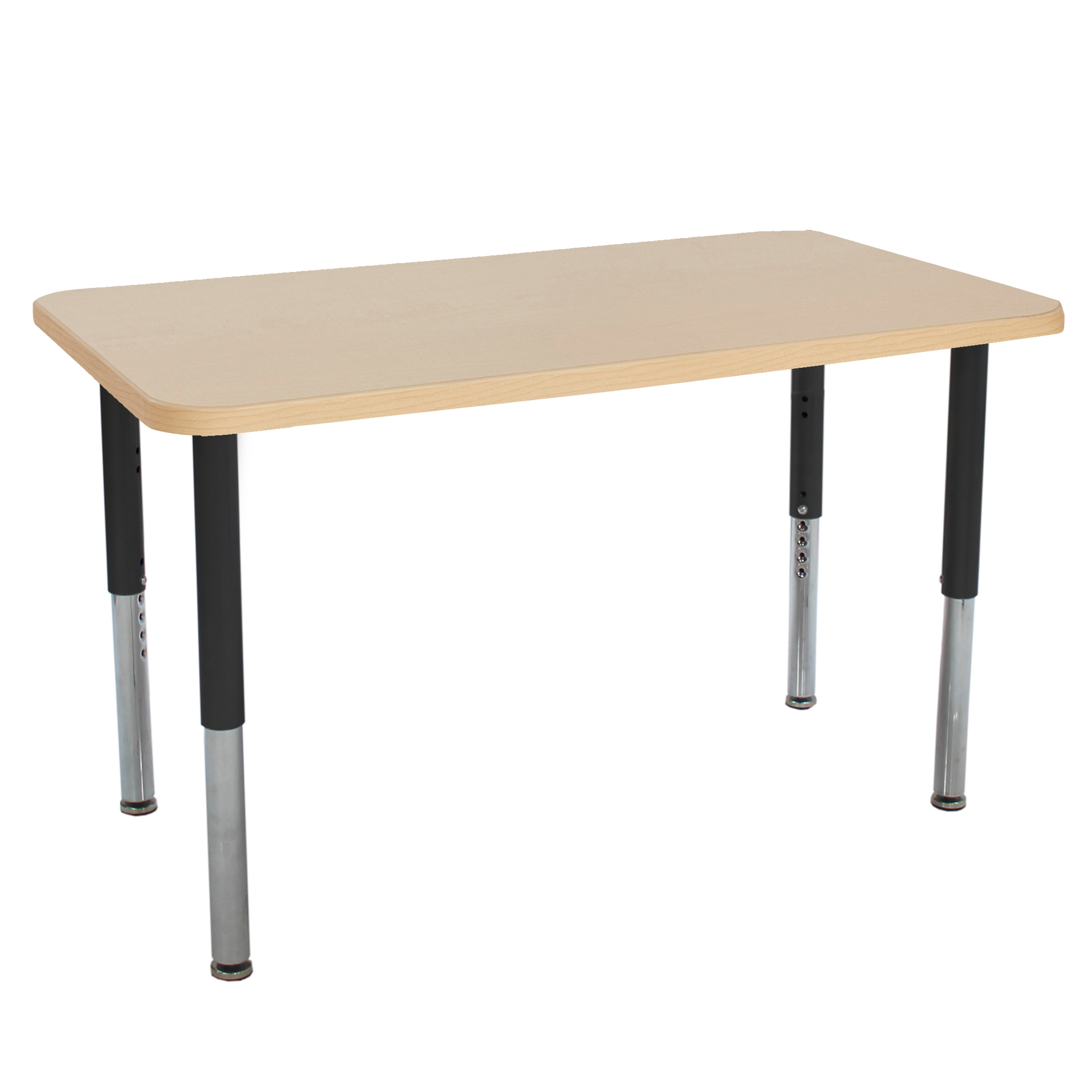 24" x 48" Rectangle La Madera Activity Table with Adjustable Super Legs - Maple Grain/Black