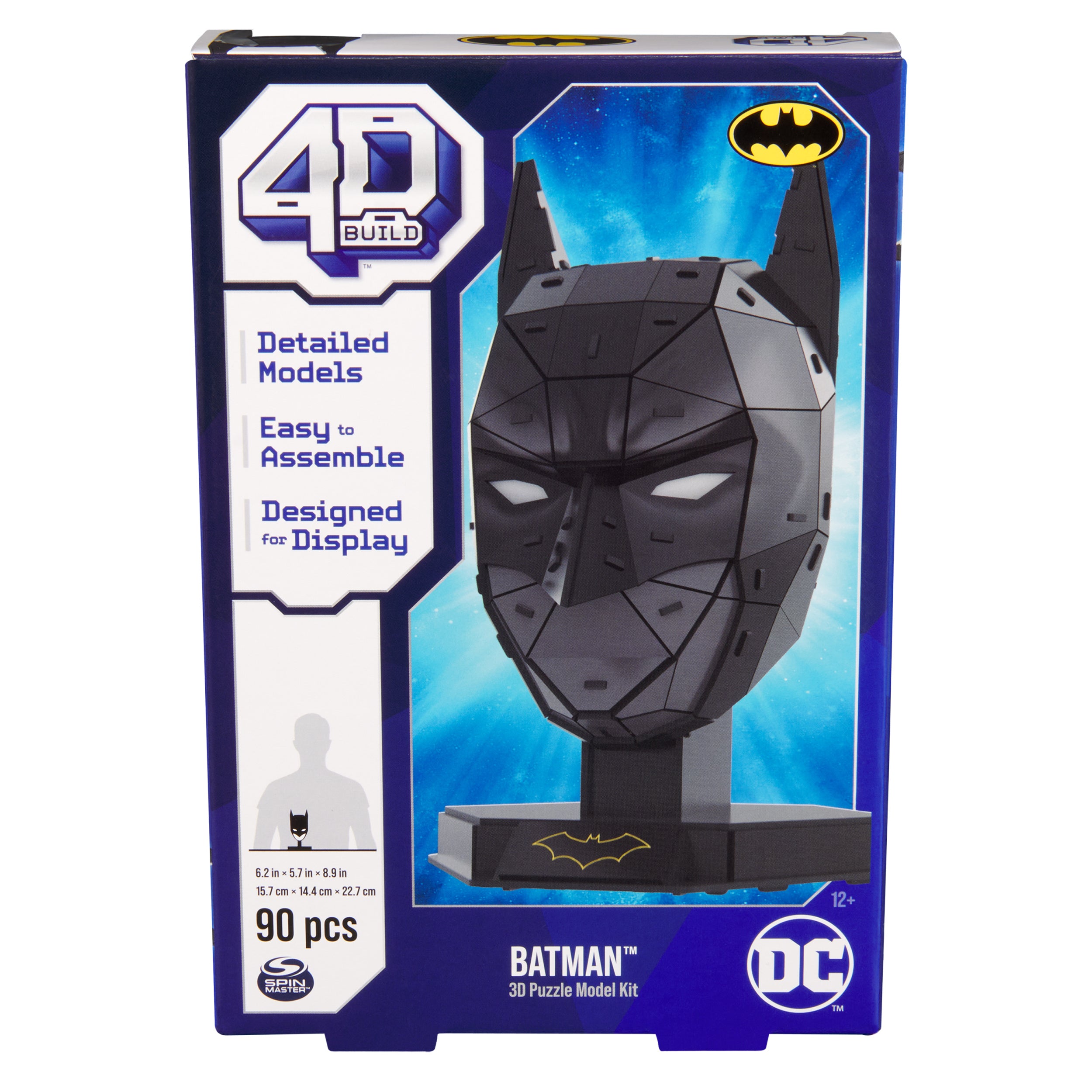 4D Build, DC Batman 3D Model Kit with Stand, Batman Collectibles & Desk Decor, Adult Puzzle, Building Toys, 3D Puzzles for Adults & Teens, 90 Pieces, for Ages 12 & Up