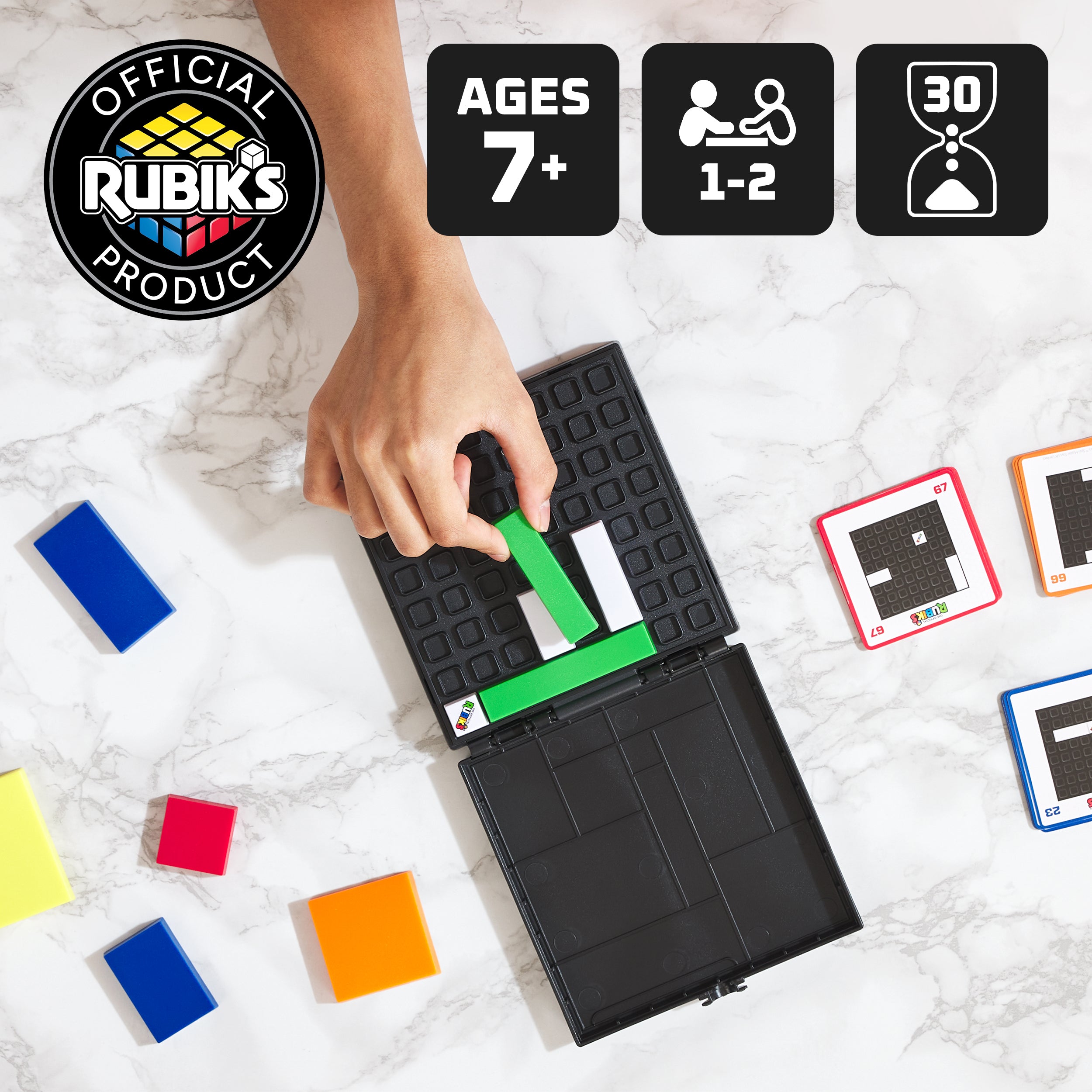 Rubik’s Cube, Gridlock Game, The Problem-Solving Puzzle Game Based on the Iconic Rubik’s Cube, Problem-Solving Brain Teaser, Classic Color-Matching Puzzle, 1 or More Players, for Ages 7 & Up