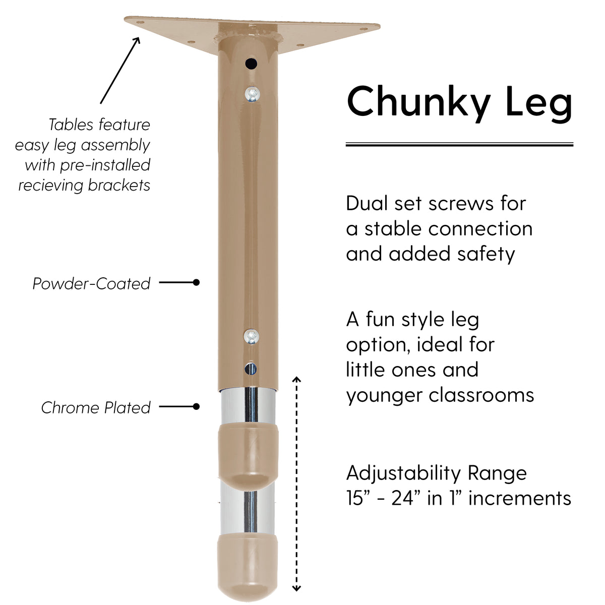24" x 48" Rectangle Dry-Erase Activity Table with Adjustable Chunky Legs - Whiteboard/Sand