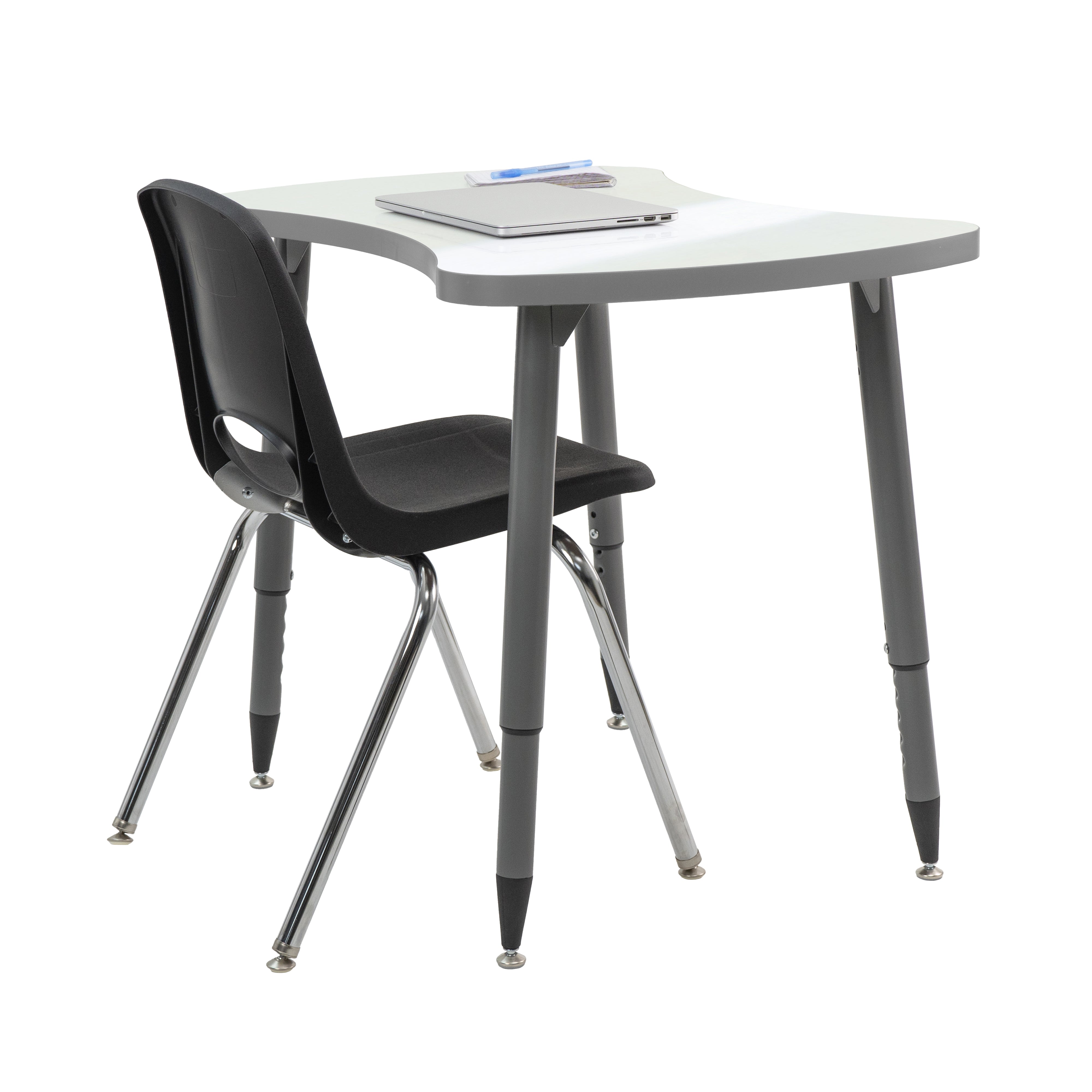 Adapte 25" x 37" Bowtie Dry-Erase Activity Table with Adjustable Tapered Legs - Whiteboard/North Sea
