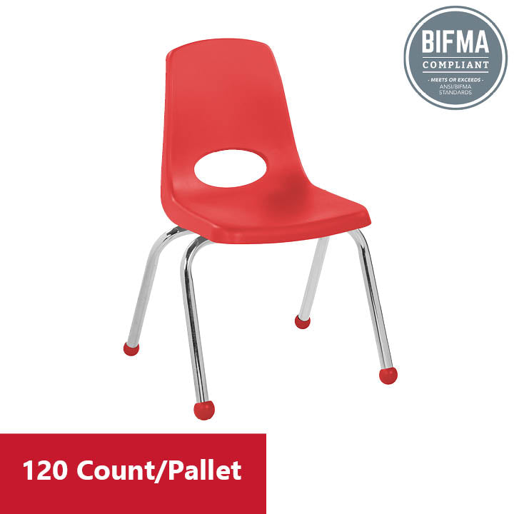14" Stack Chair with Ball Glides - Red