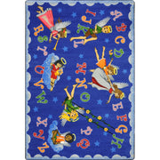 Angel Alphabet 5'4" x 7'8" area rug in color Multi